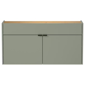 Ameca pantofar 110x57x22 cm, 2 usi, 1 sertar, 4 rafturi, PAL gri-verde/stejar Navarra - Verificat A · Re-Bloom - Img 5