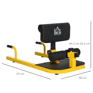 Aparat fitness pentru genoflexiuni Re-Bloom, otel/EVA, negru/galben, 50 x 97 x 44,5-56,5 cm, Resigilat, Grad A - Img 3