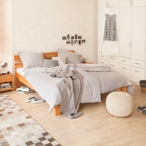 AresWOOD II cadru pat 180x200 cm, lemn masiv fag uleiat, inaltime 75 cm, fara somiera, natur - Verificat A · Re-Bloom - Img 3