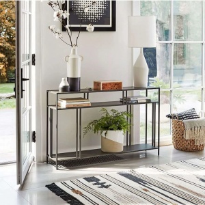 Asi Home Venedik consola hol 110x78x30 cm, PAL melaminat, picioare metal, negru - Verificat A · Re-Bloom - Img 2