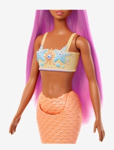 Barbie papusa Sirena Touch of Magic, par roz, coada portocalie, cu bentita - Verificat A · Re-Bloom - Img 4