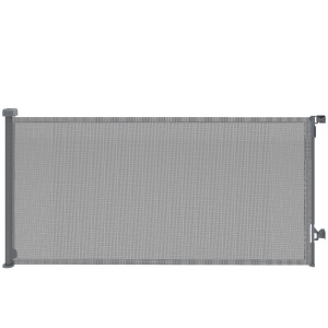 Bariera de siguranta pentru caini retractabila Re-Bloom, metal/aluminiu/ABS, 189x9x93 cm, pliabila 9x9x93 cm, gri - Verificat A · Re-Bloom