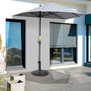Baza umbrela soare din rasina, manivela pentru fixare, 9kg, 50x31x32cm, Bronz - Verificat A · Re-Bloom - Img 2