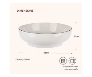 Bol ceramic universal 23x7.1 cm, rezistent la cuptor cu microunde si masina de spalat vase, forma rotunda, bej - Verificat A · Re-Bloom - Img 2