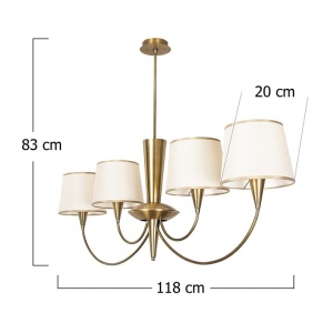 Candelabru Glam Antic Re-Bloom, Corp Metalic, 118 x 20 cm, inaltime: 83 cm | 4 x E27 Max 40W, Resigilat, Grad A - Img 5