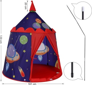 Castel de joaca pentru copii Songmics, metal/poliester, multicolor, 101 x 101 x 120 cm, Resigilat, Grad A - Img 2