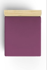 Cearsaf de pat cu elastic, bumbac ranforce 100%, 150x200+40 cm, lavabil 30°C, violet - Verificat A · Re-Bloom - Img 1