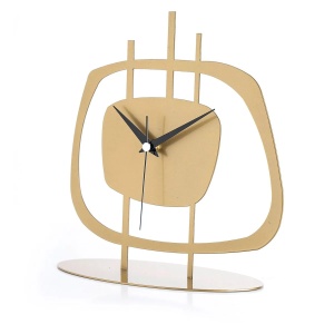 Ceas decorativ Re-Bloom, metal, auriu, 21 x 23 cm