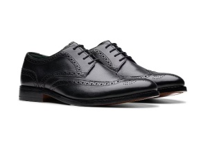 Clarks, Pantofi derby din piele Craft James, Negru, 43, Resigilat, Grad B