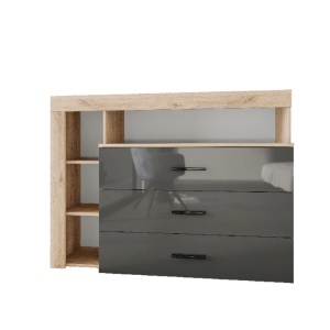 Comoda Irim Maraton 120x43x85.9 cm, MDF Stejar/Gri Cobalt, Resigilat, Grad A - Img 5