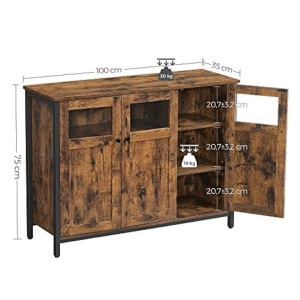 Consola living, Vasagle, Maro Rustic, LSC099B01,100 x 35 x 75 cm, Resigilat, Grad A - Img 5