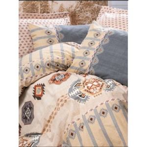 Cotton Box Dakota Grey set lenjerie pat dublu, bumbac ranforce 100%, 4 piese: husa pilota 200x220 cm + cearsaf 240x260 cm + 2x fata perna 50x70 cm, gri - Verificat A · Re-Bloom - Img 2