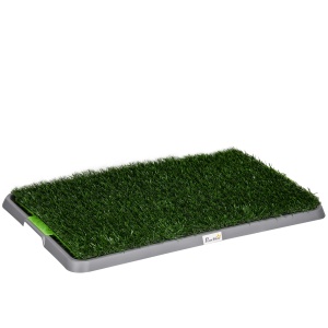 Covoras de iarba pentru caini Re-Bloom, polipropilena/polietilena, verde/negru, 67 x 41 x 3.5 cm, Resigilat, Grad A