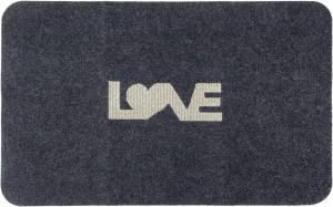 Covoras pentru baie LY4U, poliester/TPR, gri/negru, 50 x 80 cm