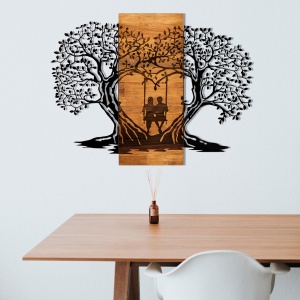 Decor de perete Re-Bloom Eva, lemn/metal, 76x58 cm, negru/maro - Verificat A · Re-Bloom - Img 3