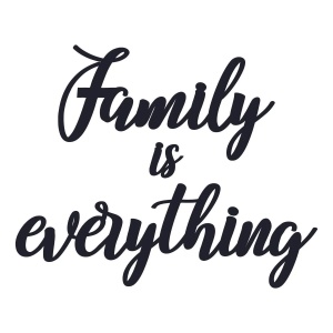 Decor de perete Re-Bloom, Family is everything, MDF, negru