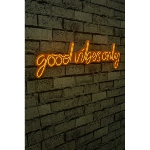 Decor de perete Re-Bloom, Good Vibes Only, galben/alb, 79 x 19 x 2 cm - Img 5