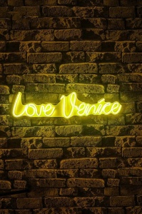 Decor de perete Re-Bloom, Love Venice, LED, PVC, galben, 60 x 2 x 15 cm - Img 5