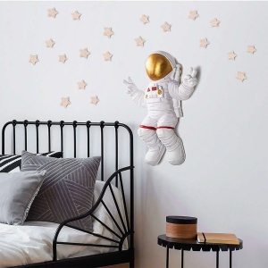 Decor de perete Re-Bloom, mode astronaut, poliester, alb/auriu, 35 x 10 x 47 cm - Img 3