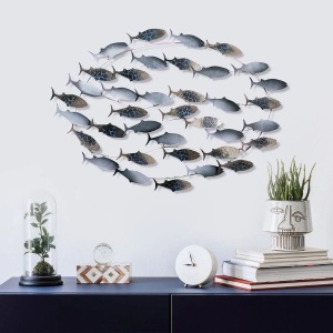 Decor de perete Re-Bloom, model pesti, metal, albastru, 94 x 58 x 4 cm - Img 4