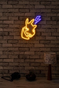 Decor de perete Re-Bloom, model Pikachu, LED, PVC, galben/albastru, 29 x 46 x 2 cm - Img 2