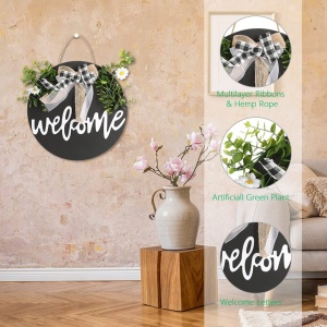 Decoratiune de bun venit Brynnl, plastic/textil, multicolor, 30 x 30 x 2 cm - Img 3