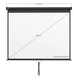 Ecran de proiectie 4K HD Re-Bloom, reglabil, 100 inch, tesatura/metal, alb/negru, 203 x 152 cm, Resigilat, Grad A - Img 3
