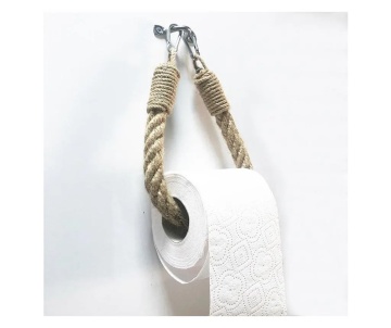 Evila Originals suport de hartie igienica 14x22 cm, franghie naturala si metal, design modern, bej - Verificat A · Re-Bloom - Img 6