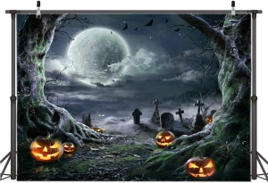 Fundal foto pentru Halloween Aiikes, vinil, multicolor, 240 x 180 cm - Img 2