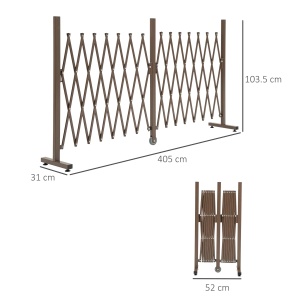 Gard extensibil autoportant Re-Bloom, aliaj aluminiu/otel, 405x31x103.5 cm, pliat 52x31x103.5 cm, maro inchis - Verificat A · Re-Bloom - Img 3