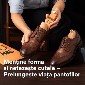 H&S set 2 sanuri intindere pantofi, lemn cedru, marime 43/44, unisex, Maro - Verificat A · Re-Bloom - Img 4