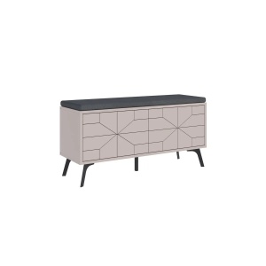 Hanah Home dulap pantofi, PAL melaminat/picioare metal, 107x35x55 cm, grosime 18mm, balamale inchidere lenta, capacitate 80kg, mocha deschis - Verificat A · Re-Bloom - Img 2