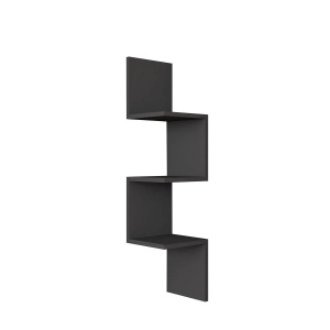 Hanah Home etajera de perete, PAL melaminat 18mm, 105.4x25x25 cm, raft 25cm, design scandinav, antracit - Verificat A · Re-Bloom