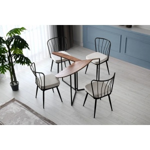 Hanah Home masa dining pliabila, PAL melaminat/picioare metal, 100x100x72 cm, capacitate 19kg, pin atlantic - Verificat A · Re-Bloom - Img 3