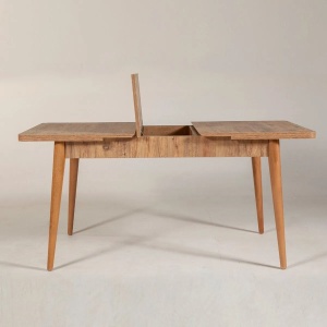 Hanah Home masa extensibila, PAL melaminat/picioare arin, 130x80x77 cm (deschisa 165x80x75 cm), capacitate 40kg, pin atlantic - Verificat A · Re-Bloom - Img 3