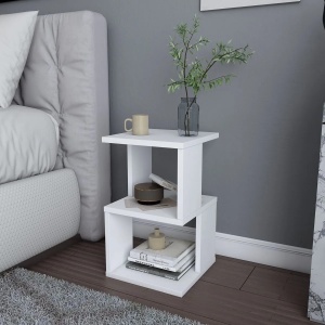 Hanah Home noptiera, PAL melaminat 18mm, 29.6x29.6x49.4 cm, alb - Verificat A · Re-Bloom - Img 4