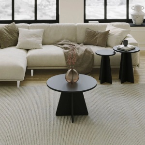 Hanah Home set 3 masute de cafea, PAL melaminat, dimensiuni diferite, Negru - Verificat A · Re-Bloom - Img 2