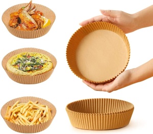 Hartie de copt pentru friteuza Veiyi, 50 piese, natur, 20 x 16 x 4,5 cm - Img 2