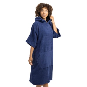 Homelevel poncho de baie unisex, bumbac organic 100%, marime S-M, gluga + buzunar cangur, lavabil 40°C, albastru - Verificat A · Re-Bloom - Img 2