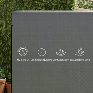 Husa protectie mobilier gradina/leagan Hollywood, PE, rezistenta UV, 215x155x150cm, Gri inchis - Verificat A · Re-Bloom - Img 6