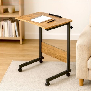 Kiwari Trek birou mobil, MDF/metal, suporta 30kg, 60x40x95cm, Maro/Negru - Verificat A · Re-Bloom - Img 6