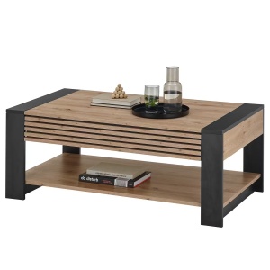 Krukah masuta de cafea 108x42x60 cm, 1 sertar, MDF lacuit, stejar artizanal/grafit - Verificat A · Re-Bloom - Img 2