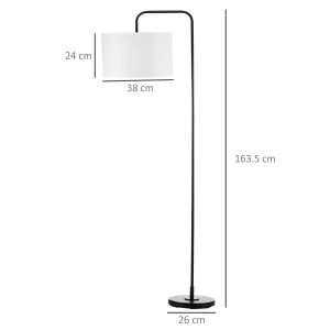 Lampadar arcuit Re-Bloom, otel/poliester, alb/negru, 64 x 38 x 163,5 cm, Resigilat, Grad A - Img 3
