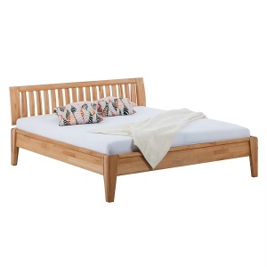 LayaWOOD cadru pat 180x200 cm, lemn masiv fag uleiat, inaltime 92 cm, natur - Verificat A · Re-Bloom
