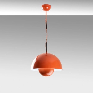 Lustra tip pendul Re-Bloom, metal, portocaliu, 30 x 90 cm, Resigilat, Grad A - Img 5