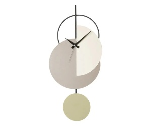 Madeco ceas decorativ de perete, metal 100% grosime 1.5mm, 68x31 cm, diametru 68 cm, mecanism silentios, pictat manual, gri - Verificat A · Re-Bloom