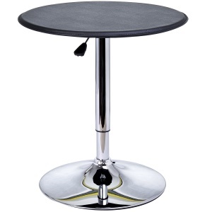 Masuta de bar, reglabila si rotativa, PVC/lemn/metal, negru/argintiu, 63 x 67-93 cm, Resigilat, Grad A