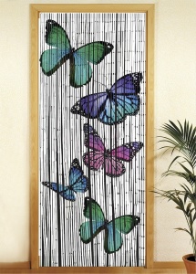 Maximex perdea bambus Butterflies 90x200 cm, 65 fire, protectie insecte intimitate, pliabila, multicolor - Verificat A · Re-Bloom - Img 3