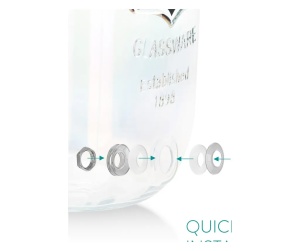 Navaris dozator bauturi sticla borosilicata rainbow irizat, 5L, Ø16x27cm, 2kg, robinet inox, stand metalic, manere lemn, rezistenta -20°C/300°C, transparent/rainbow - Verificat A · Re-Bloom - Img 3