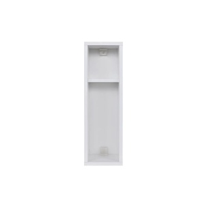 Noptiera dormitor suspendata 20x65x15 cm, 2 rafturi, PAL melamina 100%, grosime 18mm, stil scandinav, alb - Verificat A · Re-Bloom